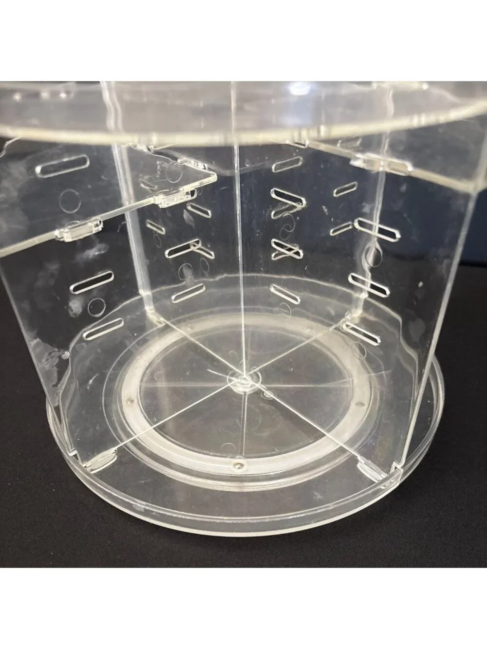Clear Acrylic Makeup Organizer Storage Carousel With Adjustable Compartments